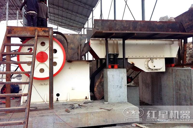 廣西采石場配置紅星機(jī)器的打石頭機(jī)器，更環(huán)保
