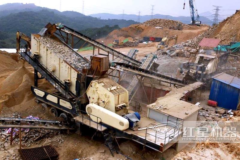 大型破碎、制砂加工現(xiàn)場(chǎng)